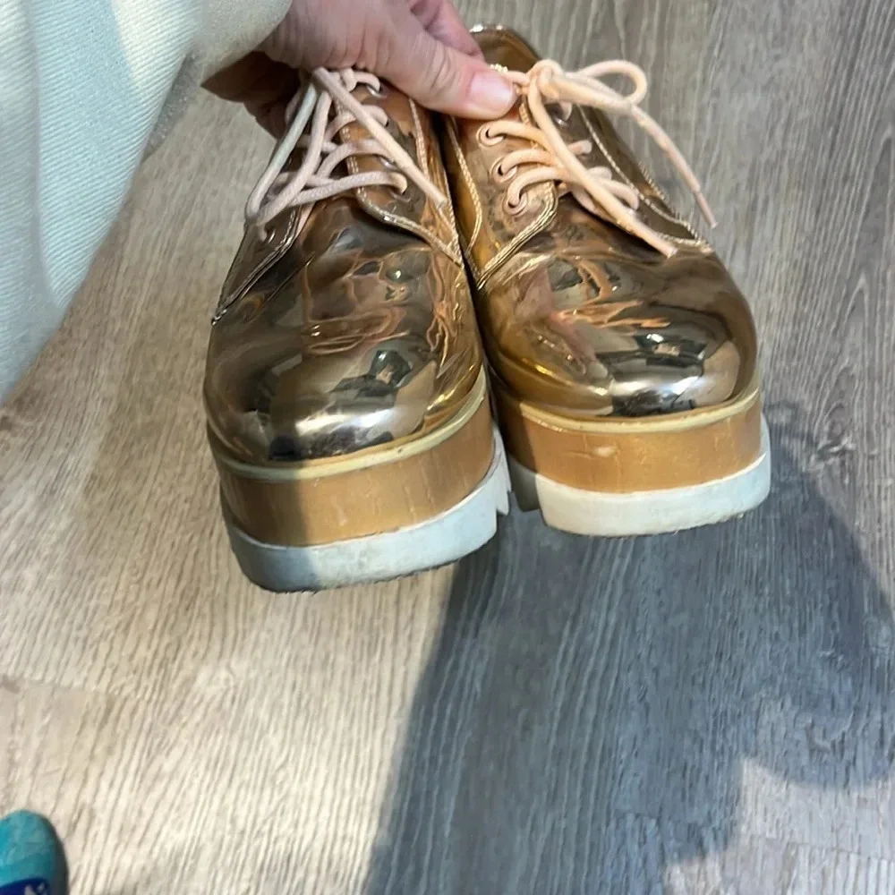 Aldo Shimmer Gold Platform Sneakers